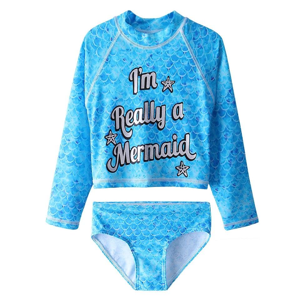 Toddler Girls Butterfly Mermaid Swimsuit Clothes Bump baby and beyond