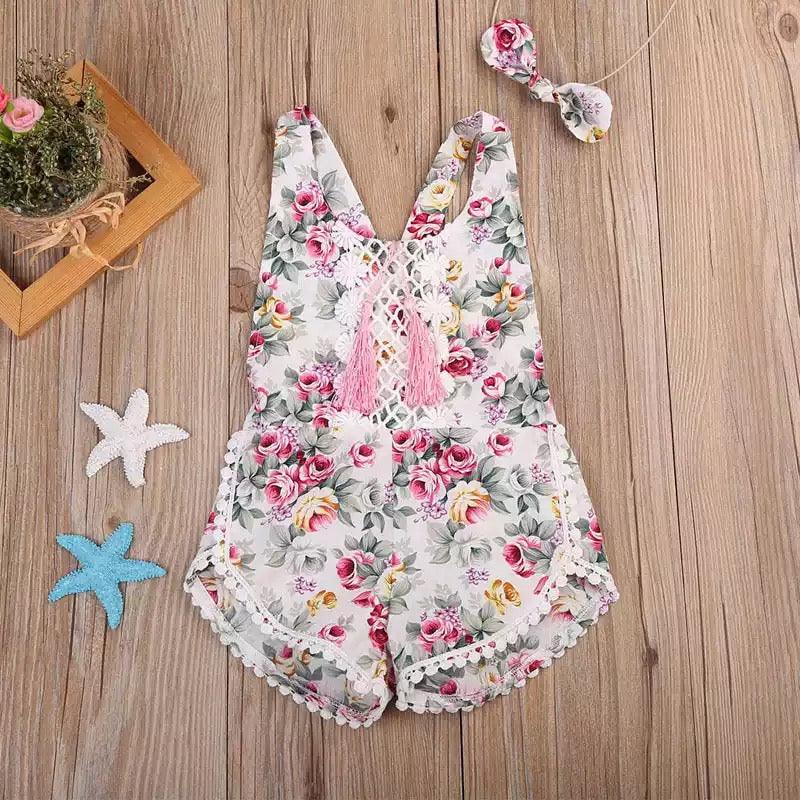 Toddler Girls Floral Romper Headband Bump baby and beyond