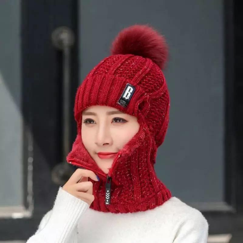 Women Neck Knit Wrap Wool Hat Bump baby and beyond